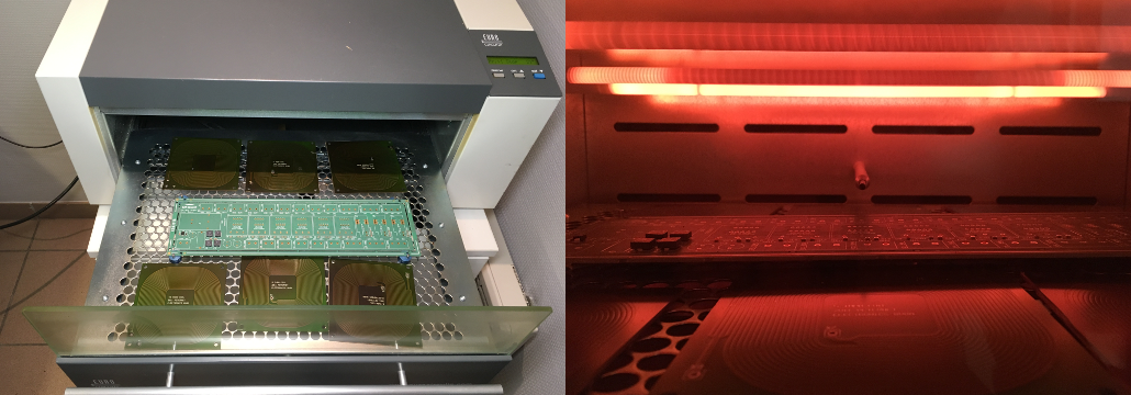 Electronic PCB prototype reflow soldering